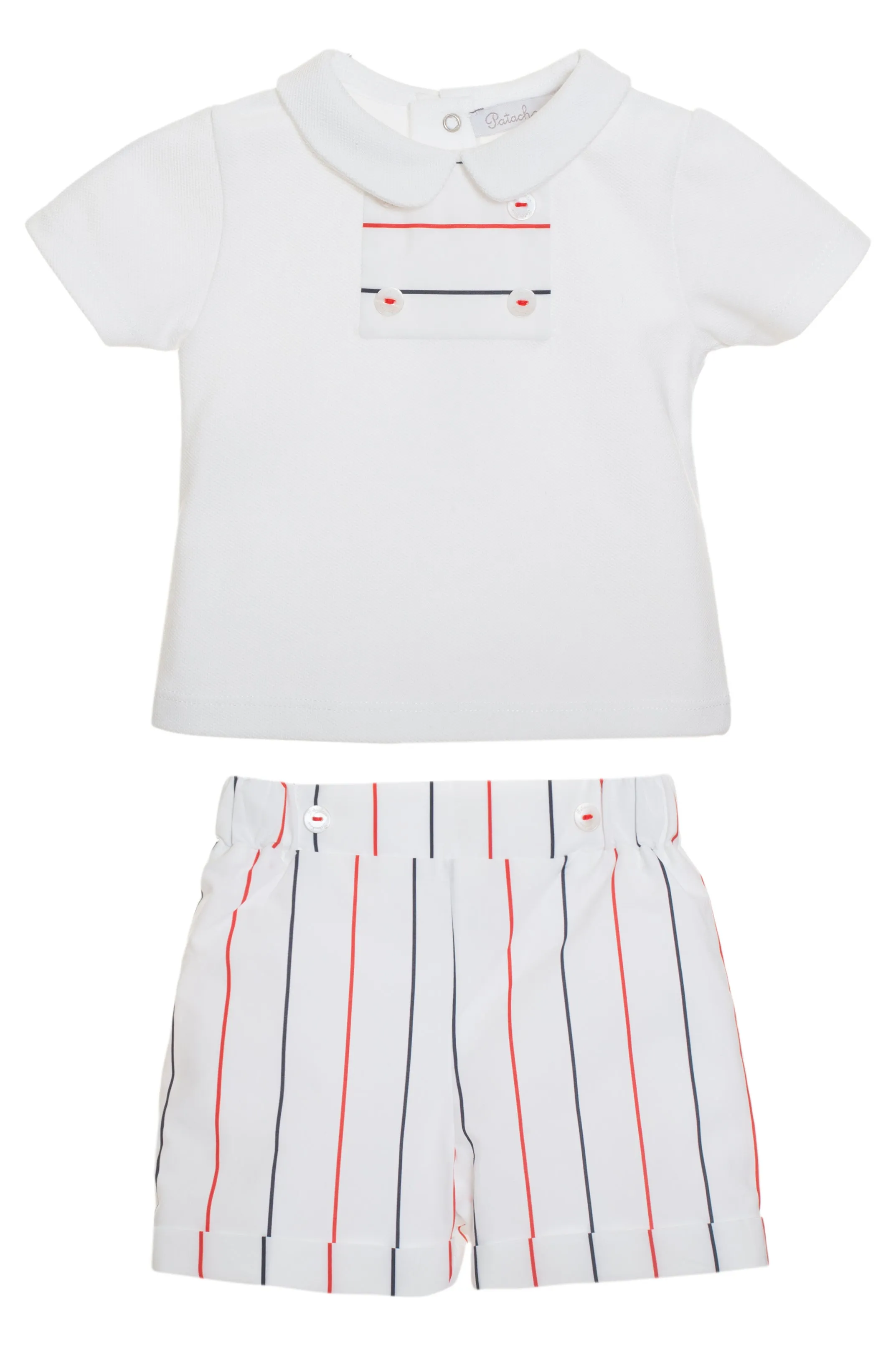 "Sonny" Red & Navy Striped Top & Shorts