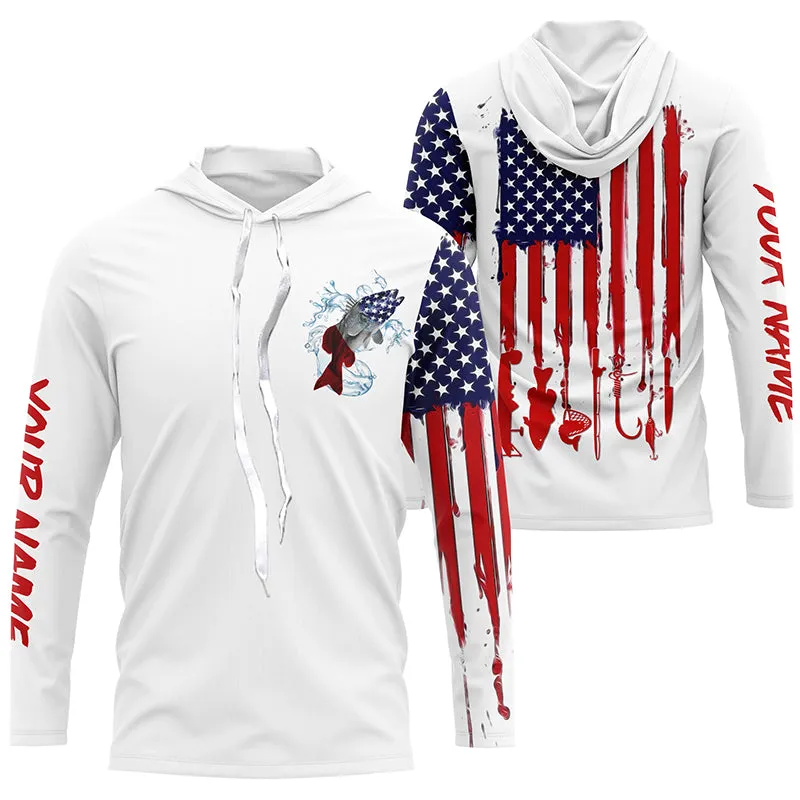 Redfish red drum fishing American flag long sleeve shirt personalized patriotic Shirts for mens, women NQS5484