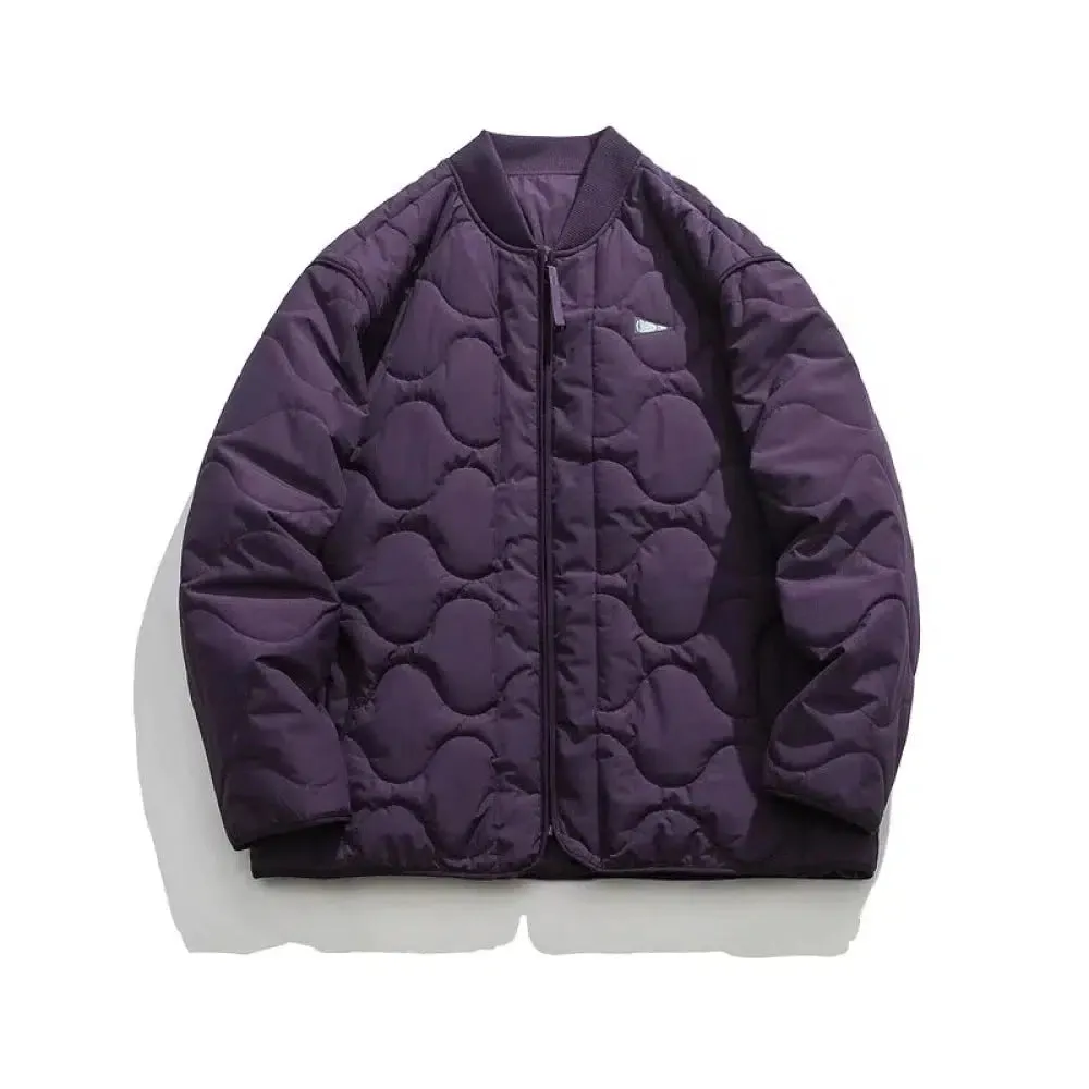 Retro Rhombus Thickened Baseball Jacket