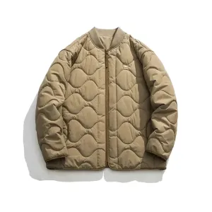 Retro Rhombus Thickened Baseball Jacket