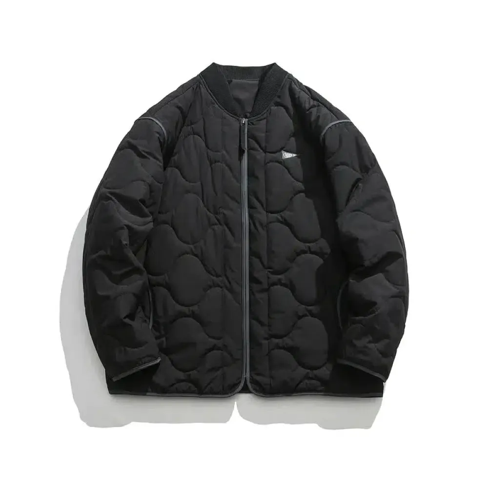 Retro Rhombus Thickened Baseball Jacket
