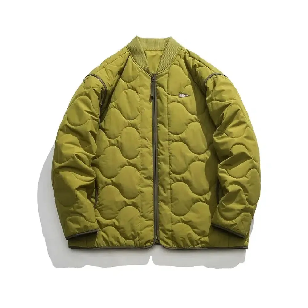 Retro Rhombus Thickened Baseball Jacket