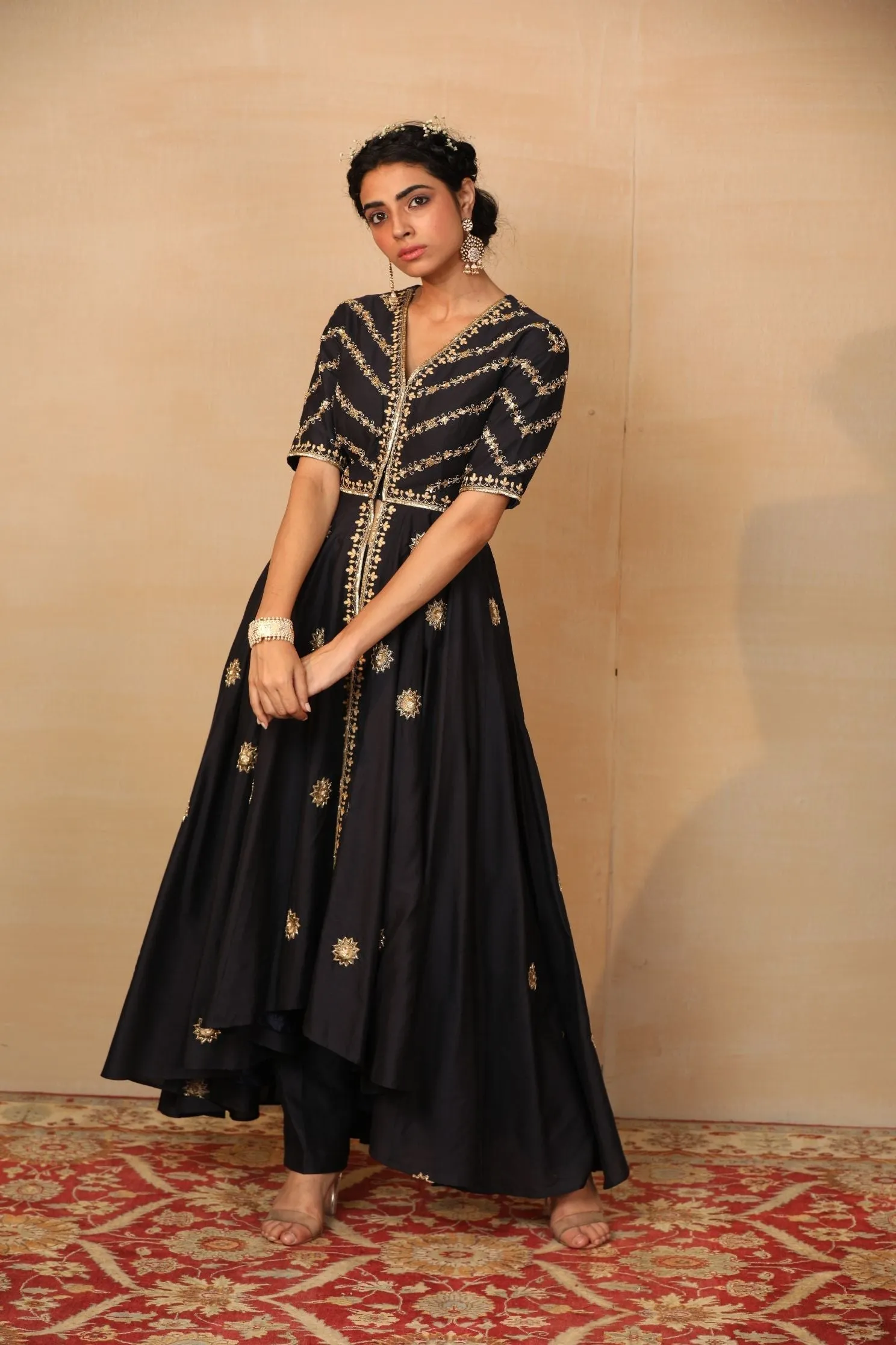 Roshni Navy Jacket Anarkali