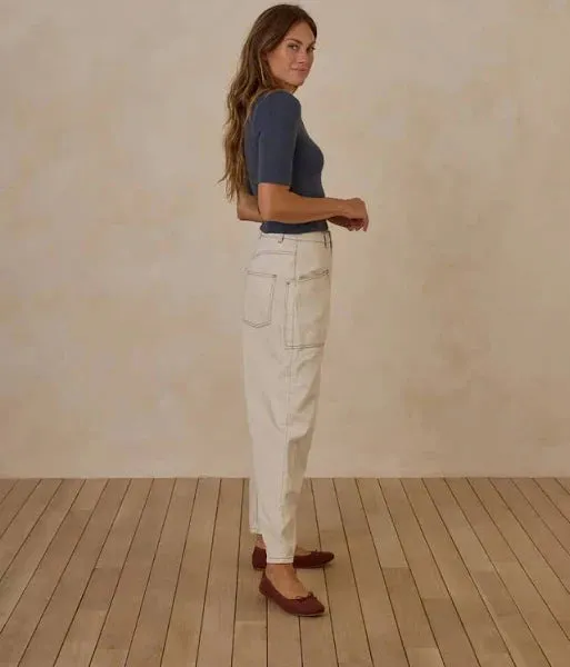 SALE - RYLEE   CRU BARREL PANT | NATURAL