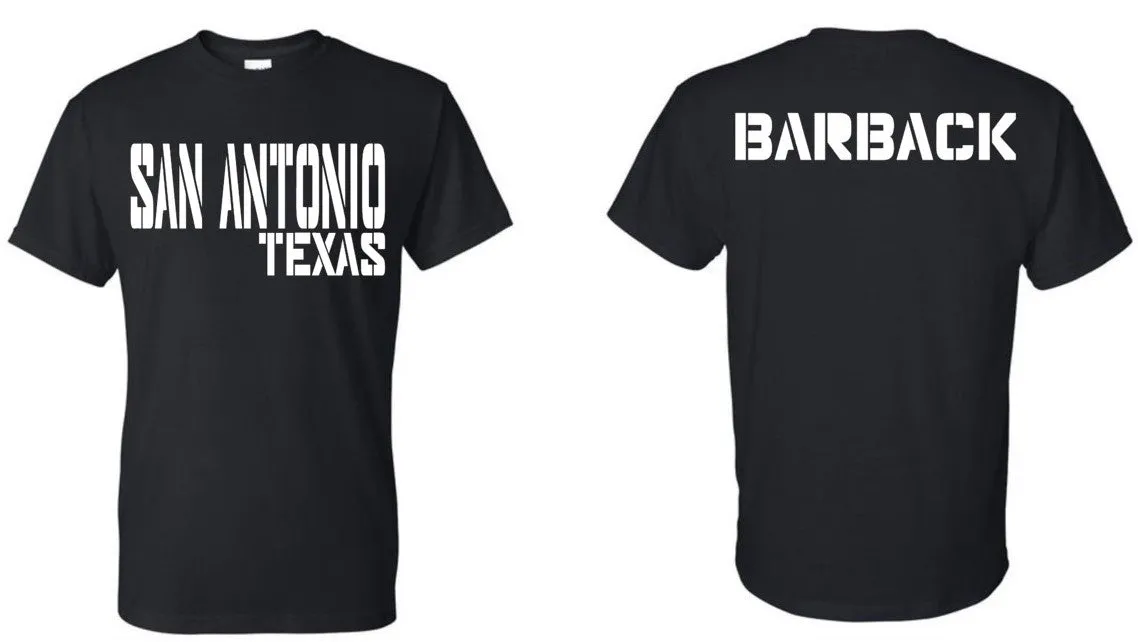 SAN ANTONIO TX BARBACK T-SHIRT