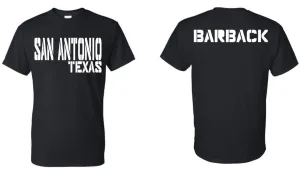 SAN ANTONIO TX BARBACK T-SHIRT