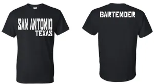 SAN ANTONIO TX BARTENDER T-SHIRT
