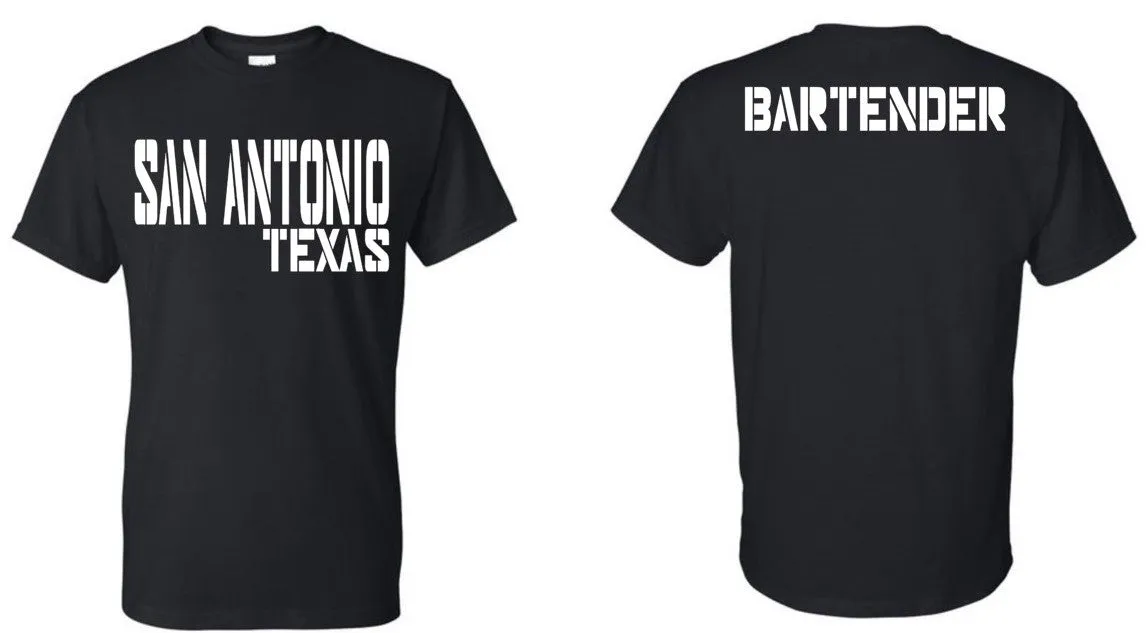 SAN ANTONIO TX BARTENDER T-SHIRT