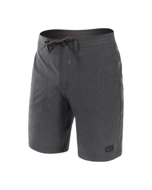 Saxx Mens Land To Sand 2N1 Hybrid 9" Short - Black Shade Heather