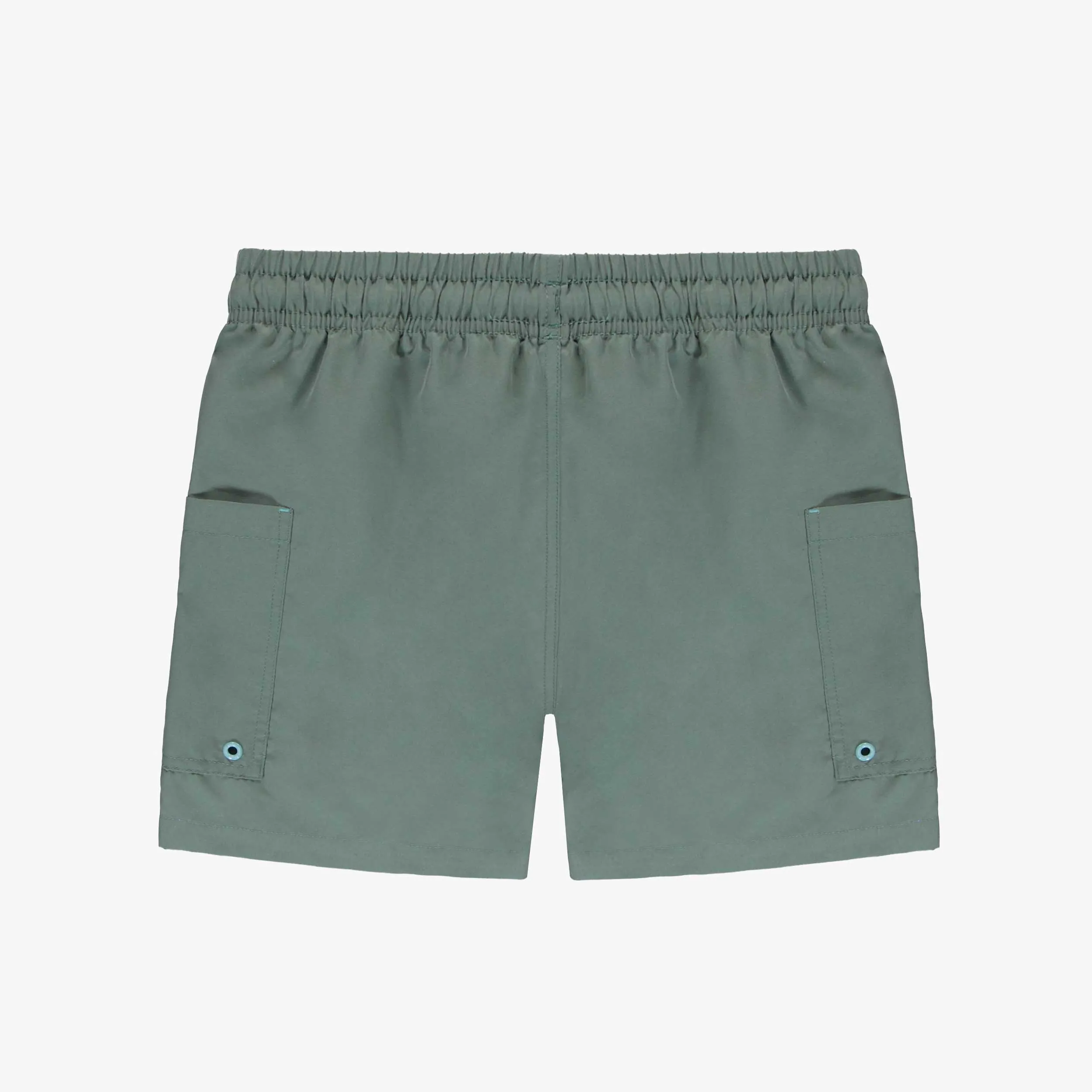 Short de bain sarcelle avec poches en polyester, adulte || Teal swim short with pockets in polyester, adult