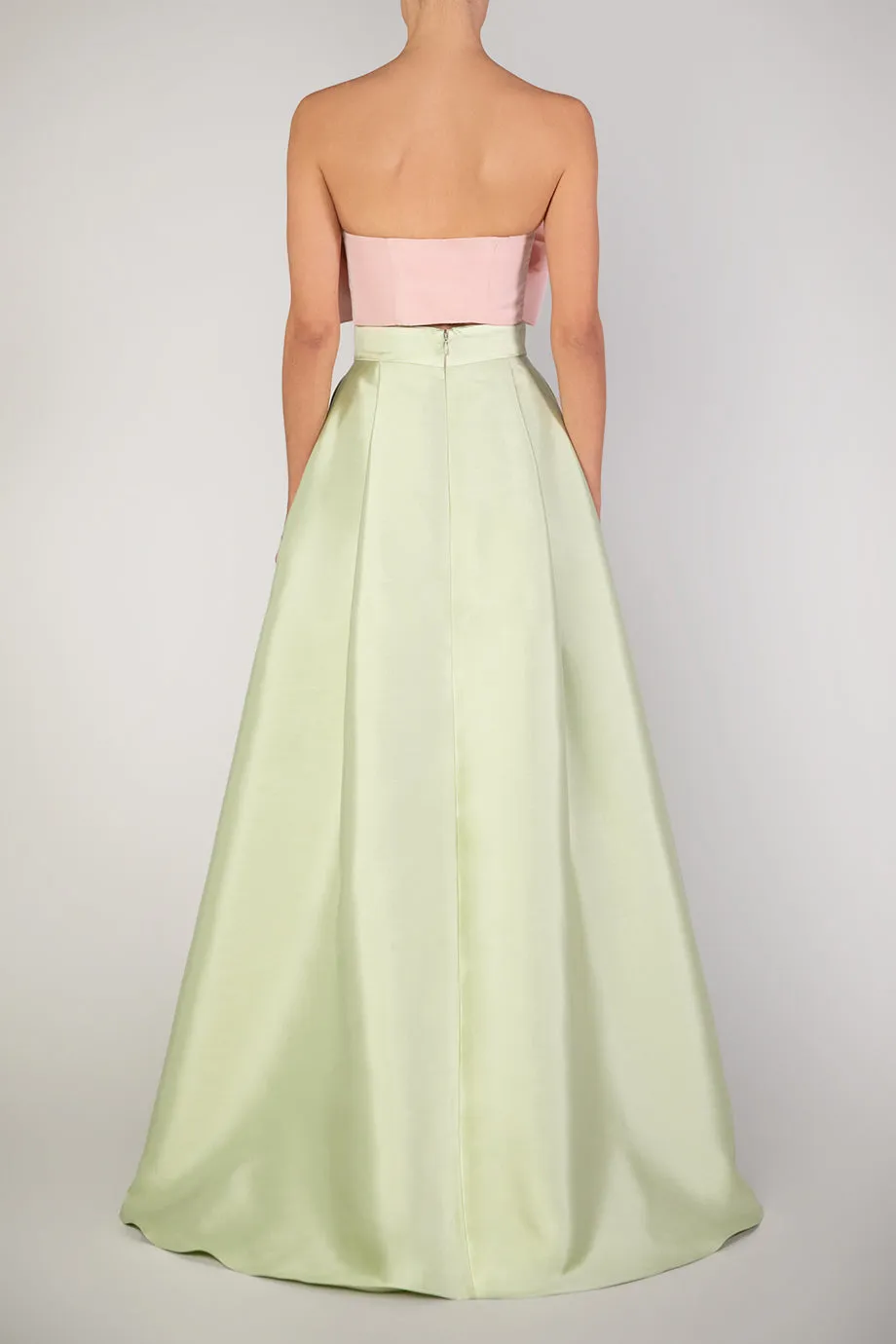 Silk and Wool Cigarette Pants with Convertible Skirt