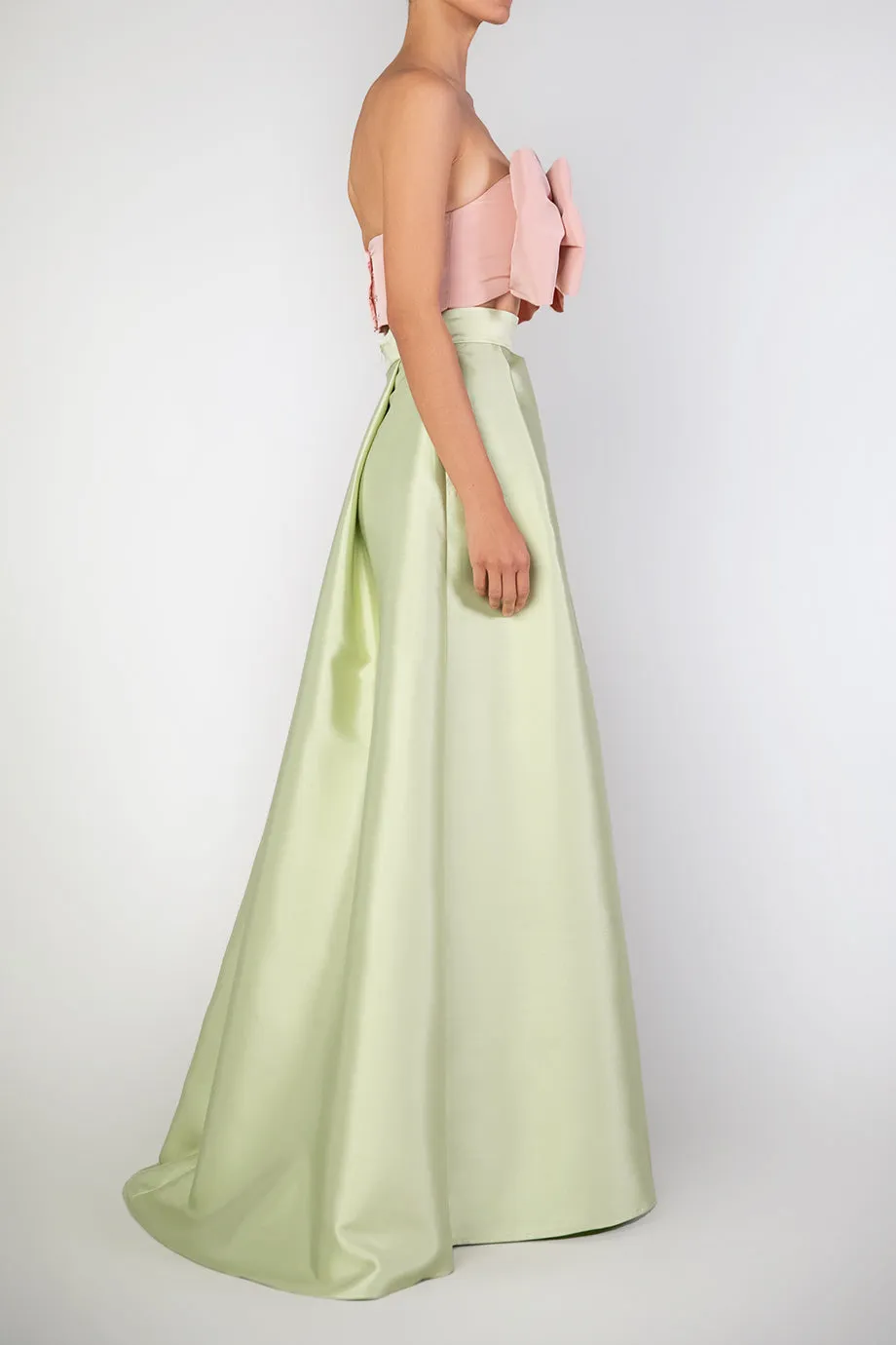 Silk and Wool Cigarette Pants with Convertible Skirt