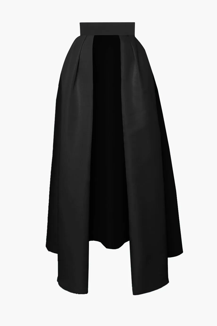 Silk and Wool Cigarette Pants with Silk Faille Convertible Skirt