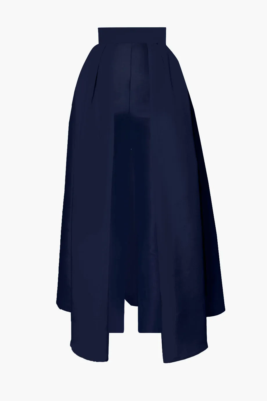Silk and Wool Cigarette Pants with Silk Faille Convertible Skirt