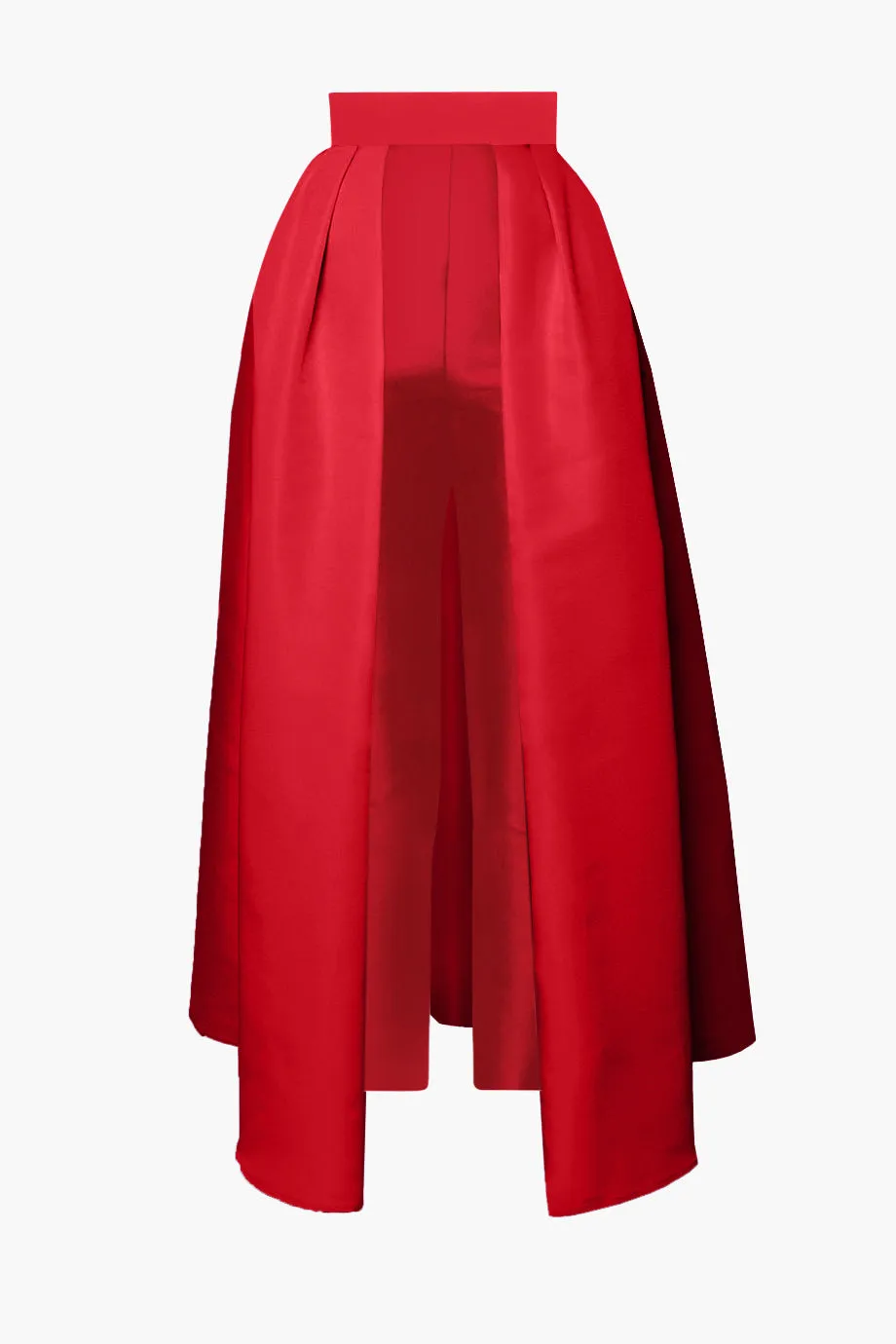 Silk and Wool Cigarette Pants with Silk Faille Convertible Skirt