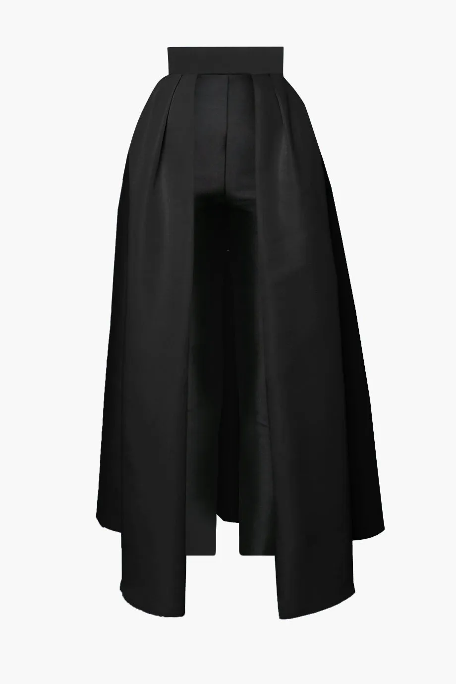 Silk and Wool Cigarette Pants with Silk Faille Convertible Skirt
