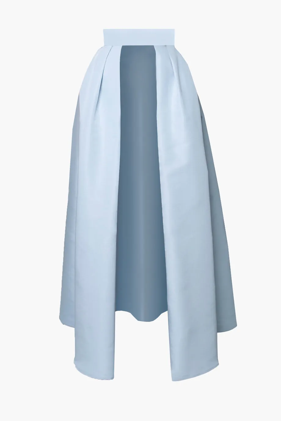 Silk and Wool Cigarette Pants with Silk Faille Convertible Skirt