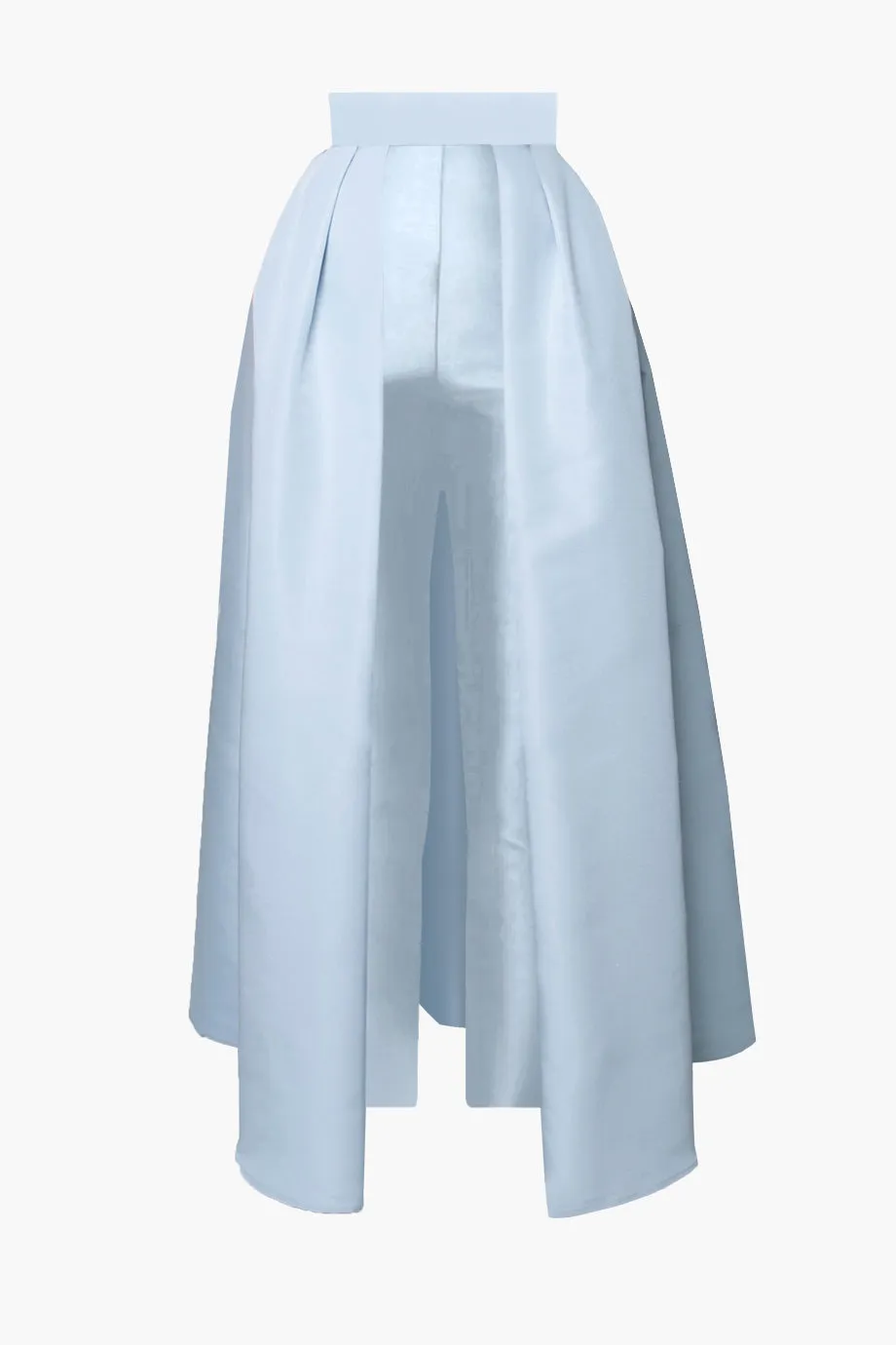 Silk and Wool Cigarette Pants with Silk Faille Convertible Skirt