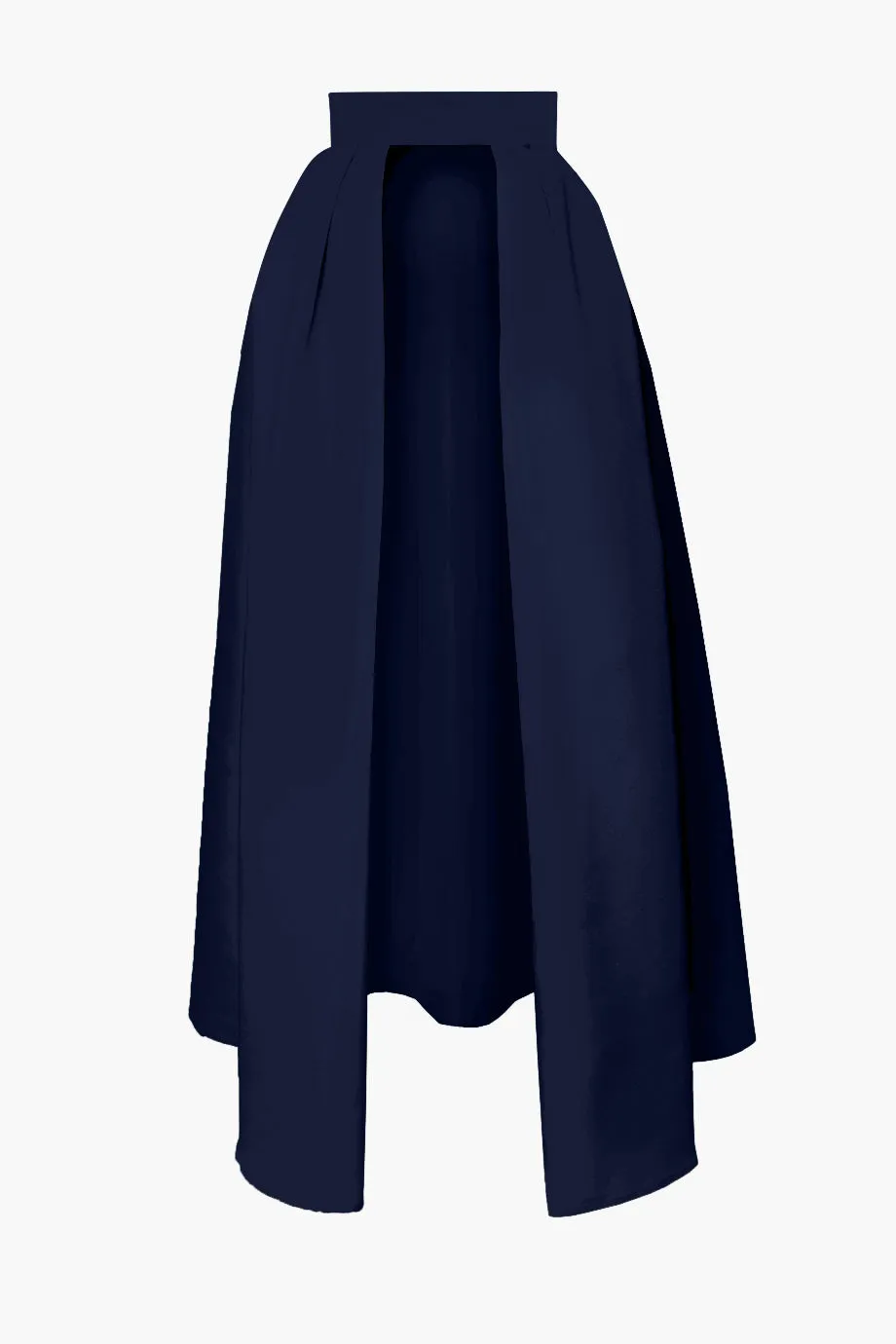 Silk and Wool Cigarette Pants with Silk Faille Convertible Skirt