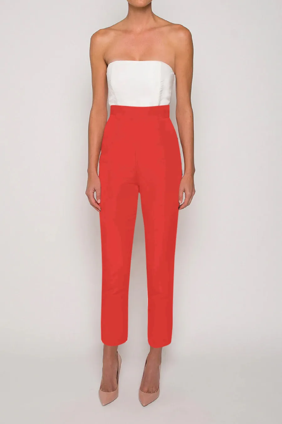 Silk Faille Cigarette Pants with Convertible Skirt