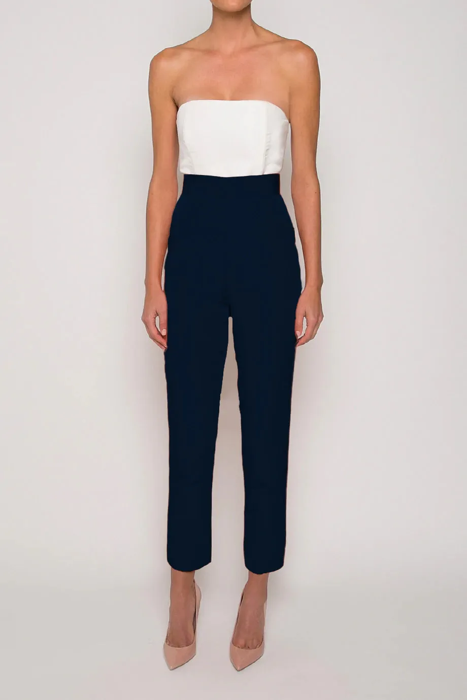 Silk Faille Cigarette Pants with Convertible Skirt