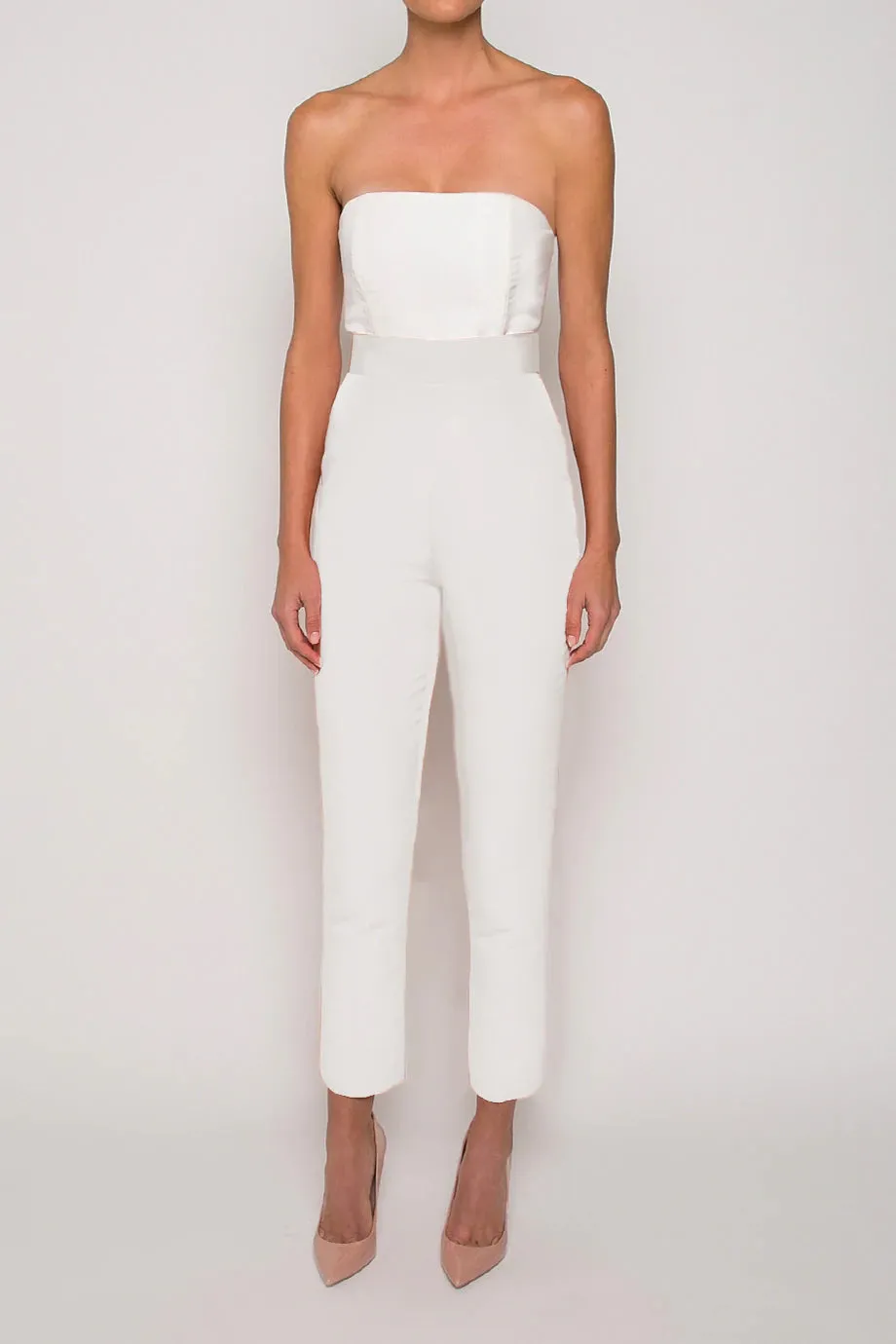 Silk Faille Cigarette Pants with Convertible Skirt