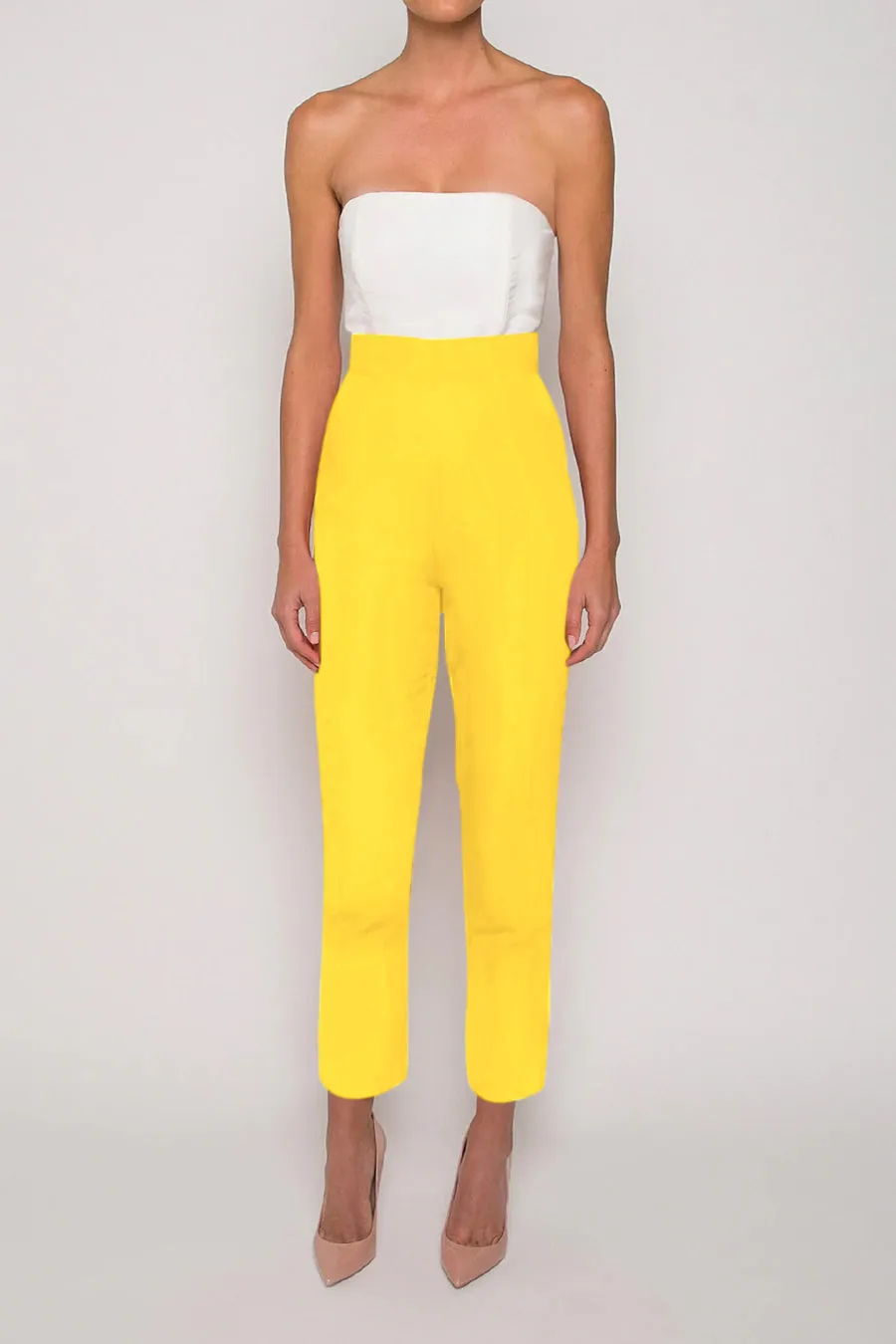 Silk Faille Cigarette Pants with Convertible Skirt