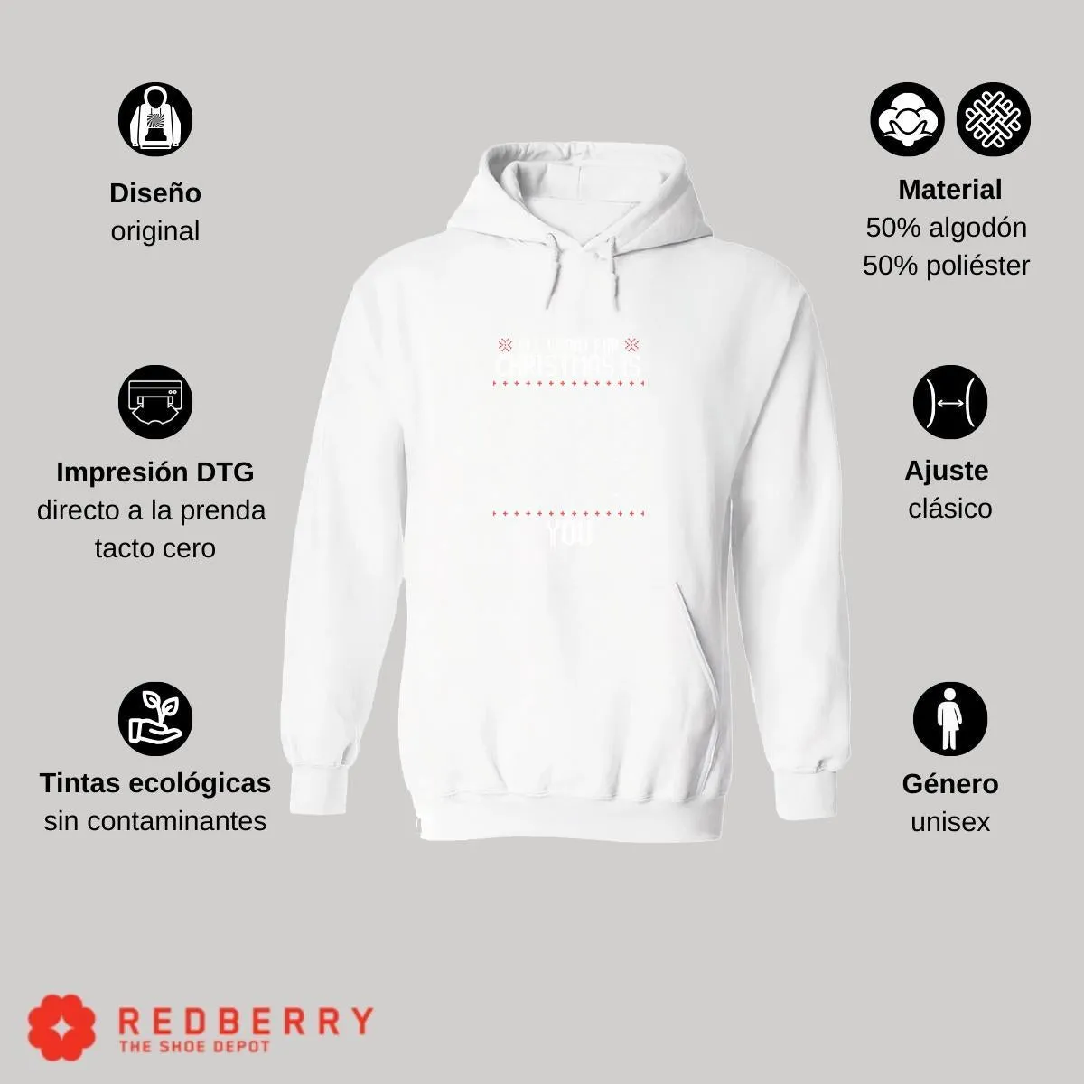 Sudadera Deportiva Hombre Navideña Hoodie 025