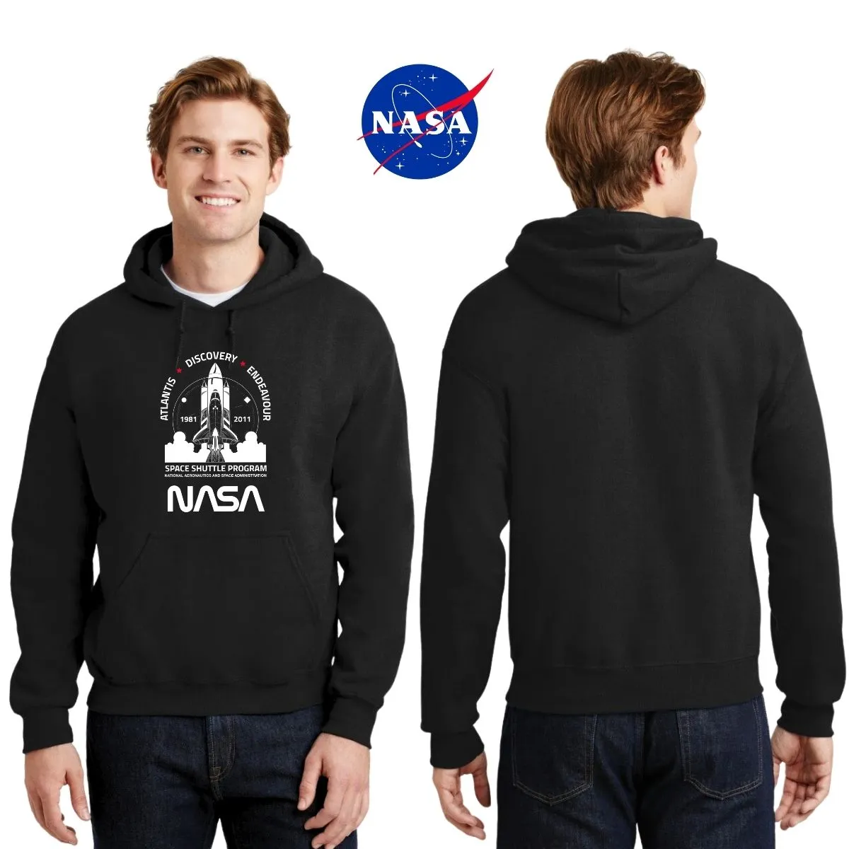 Sudadera Hombre Hoodie Nasa Cohete