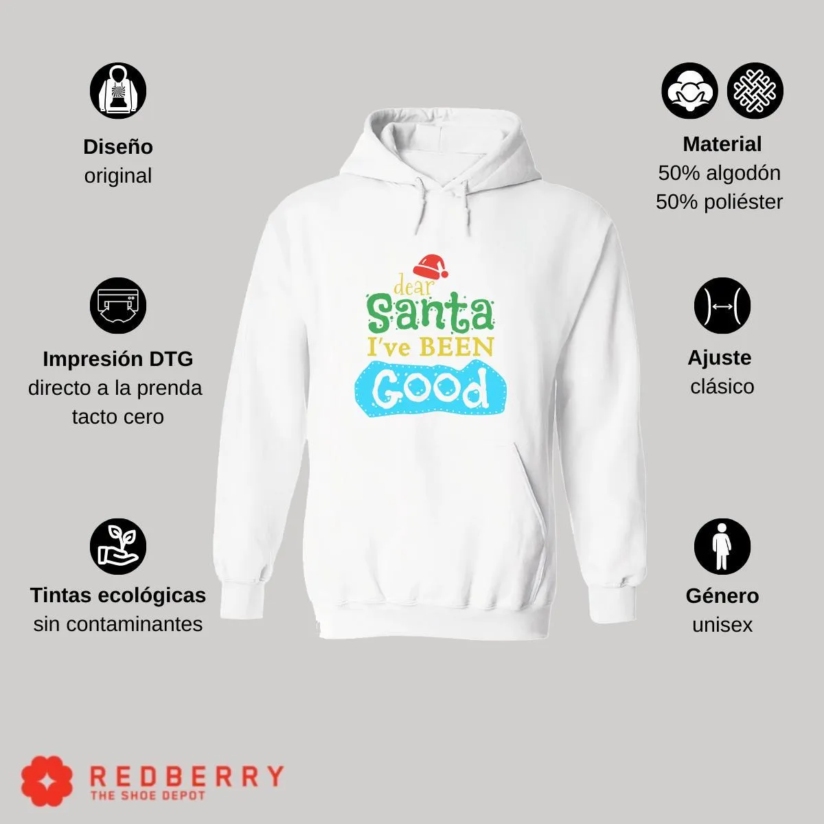 Sudadera Navideña Hombre Deportiva Hoodie 010