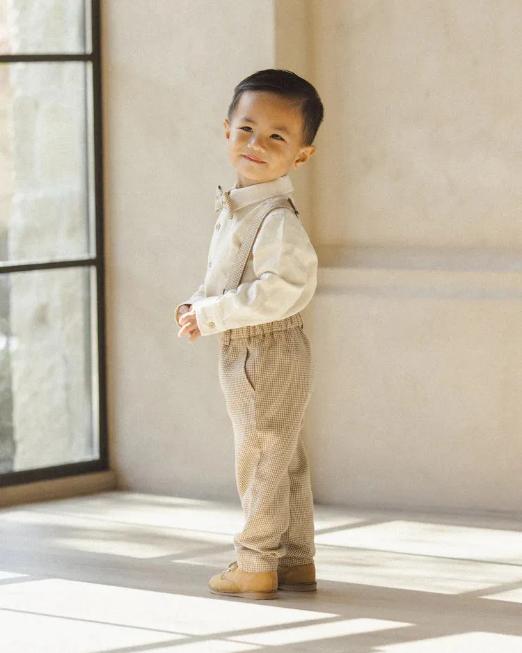 Suspender Pant in Golden Houndstooth