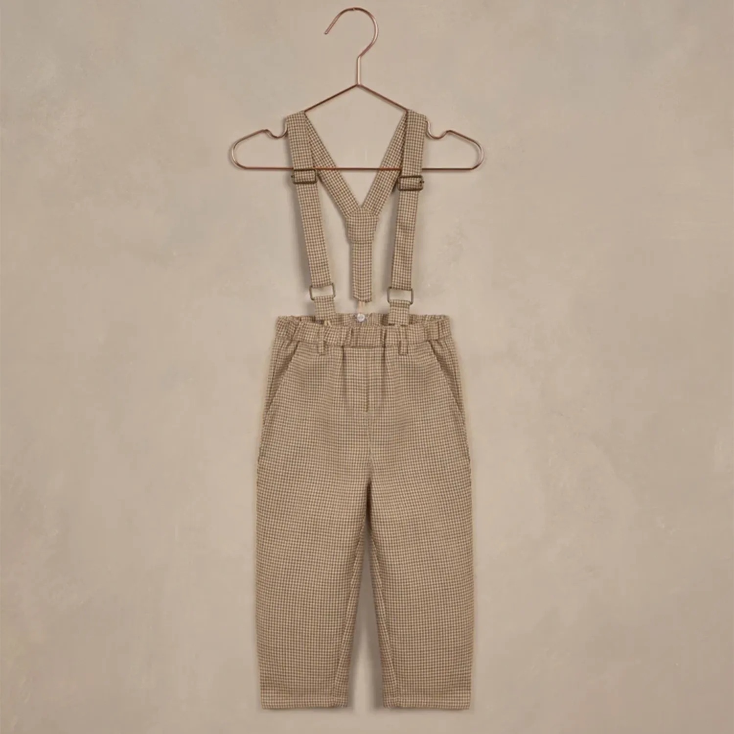 Suspender Pant in Golden Houndstooth