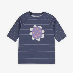 T-shirt de bain bleu avec manches aux coudes, enfant || Blue bathing t-shirt with elbow sleeves, child