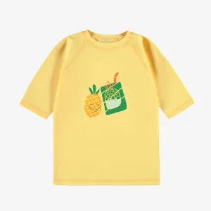 T-shirt de bain jaune avec illustration, enfant || Yellow swim T-shirt with illustration, child