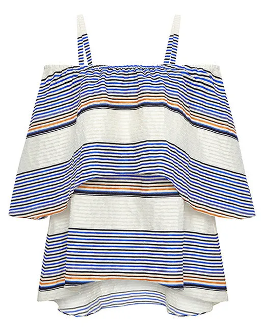 Tanya Taylor Ione Top in Sunset Stripe