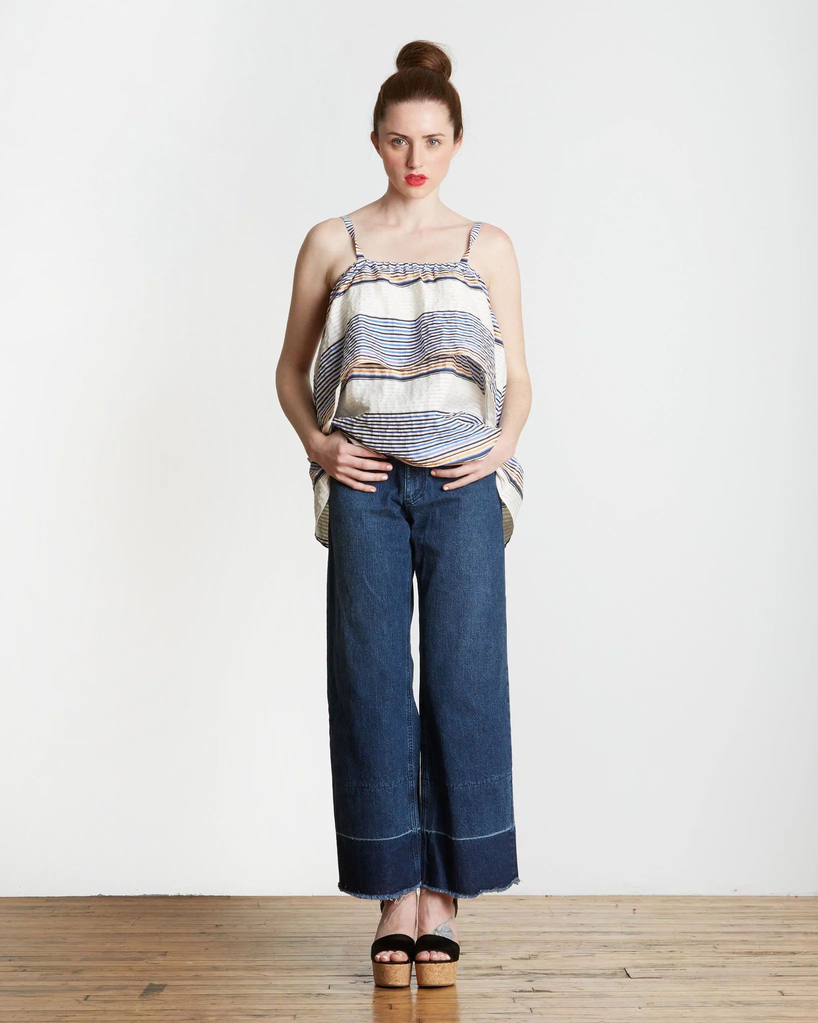 Tanya Taylor Ione Top in Sunset Stripe