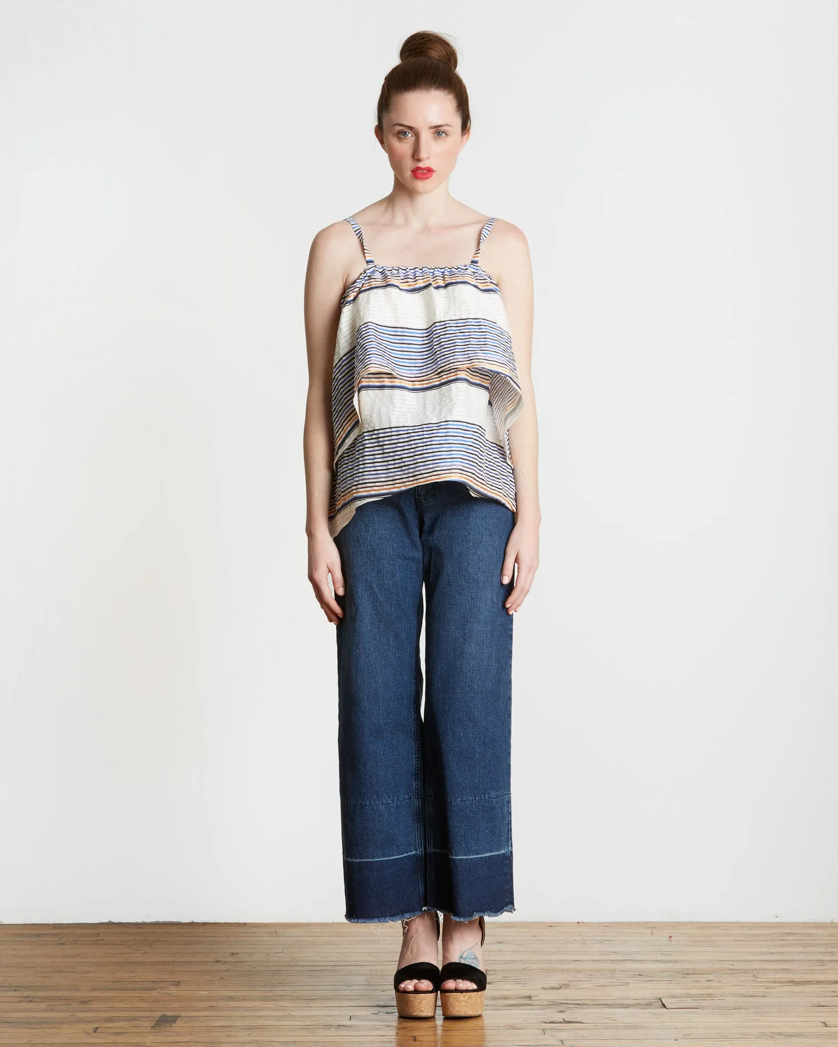 Tanya Taylor Ione Top in Sunset Stripe