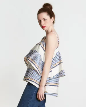 Tanya Taylor Ione Top in Sunset Stripe