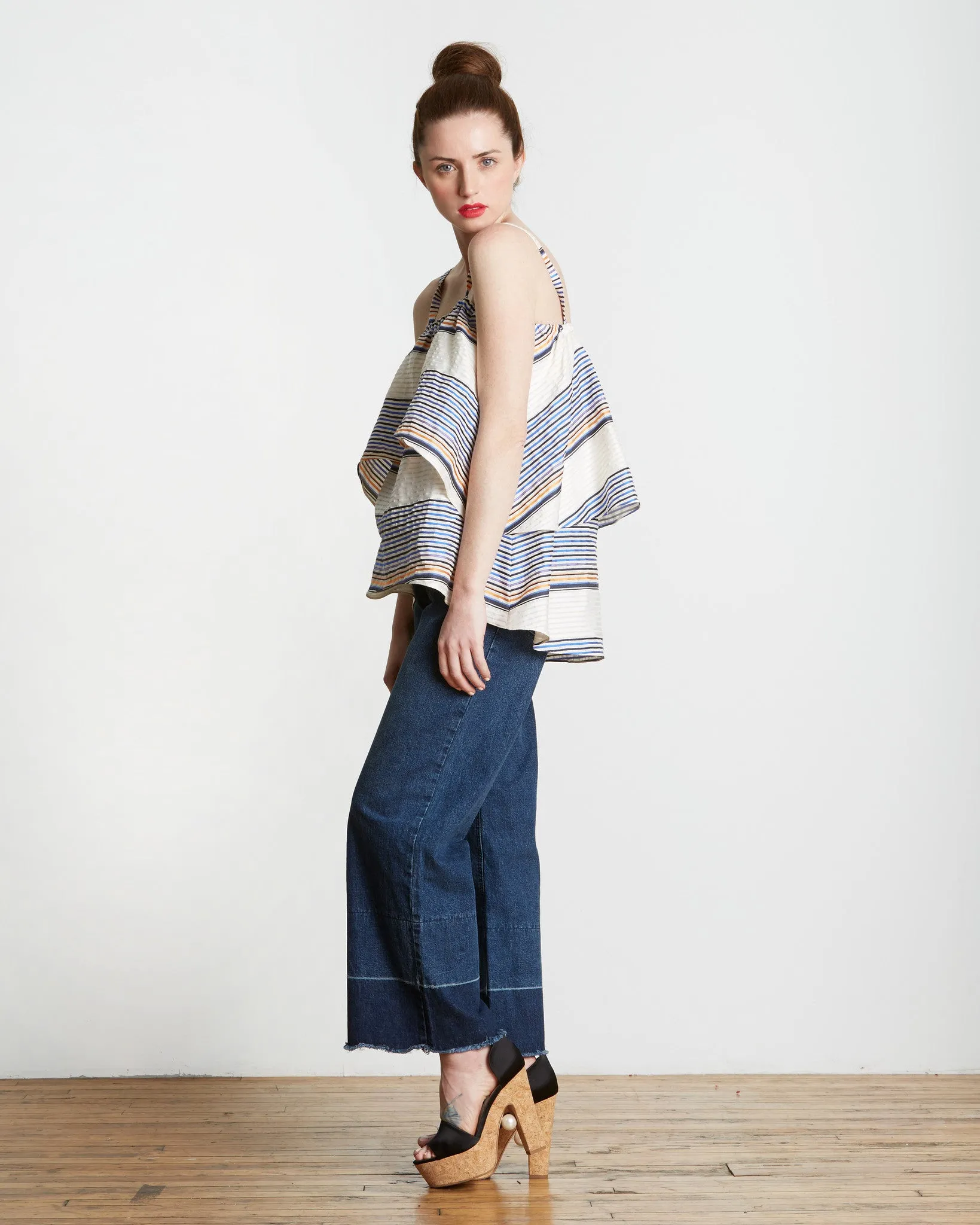 Tanya Taylor Ione Top in Sunset Stripe