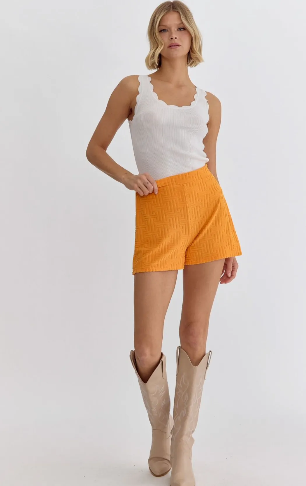 Textured Terry Short Set {Apricot}