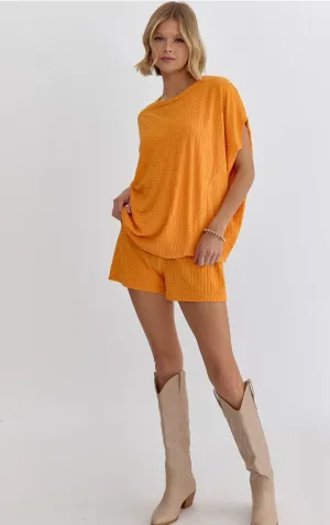 Textured Terry Short Set {Apricot}