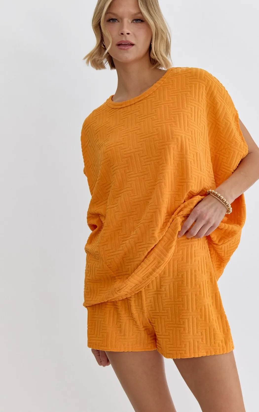 Textured Terry Short Set {Apricot}
