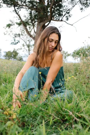 The Green Flowered Milkweed Jumpsuit