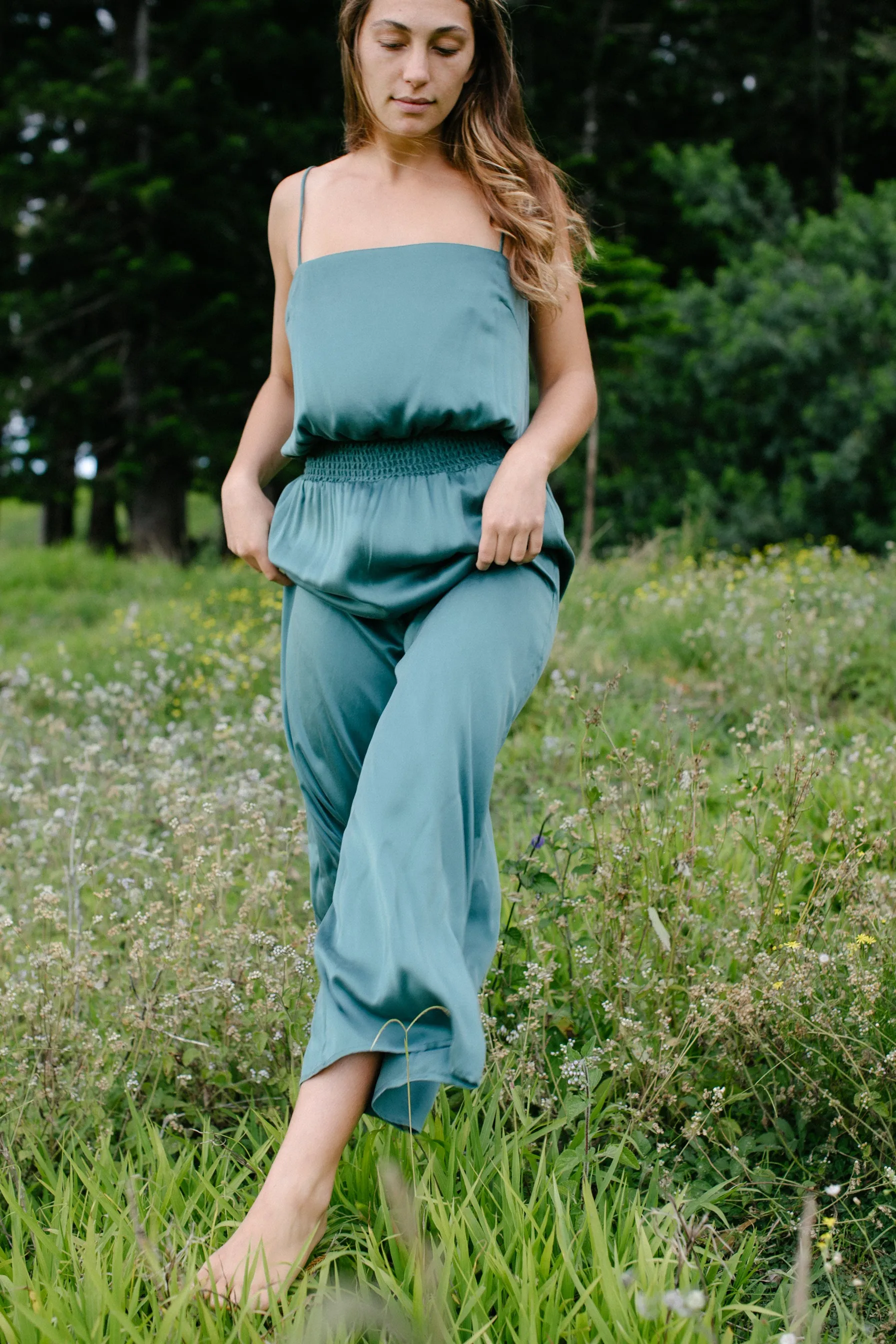 The Green Flowered Milkweed Jumpsuit