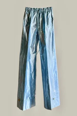 Transformer Trouser Robin’s Egg Blue Metallic Silk