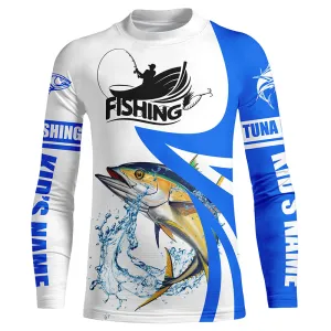 Tuna fishing Custom sun protection Kid long sleeve fishing shirts, Tuna fishing jerseys | Blue NQS5463