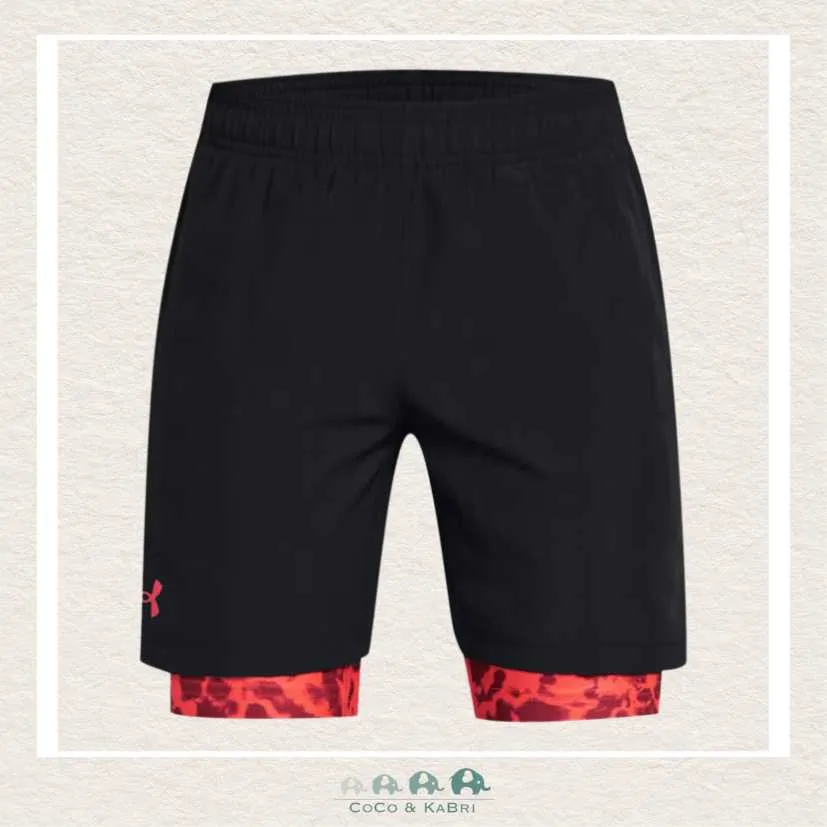 Under Armour Boys' Tech™ Woven 2-in-1 Shorts - Black/Red