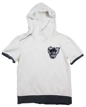 Varsity Big Face Short Sleeve Men's Sweatsuit Hoodie : White/charcoal