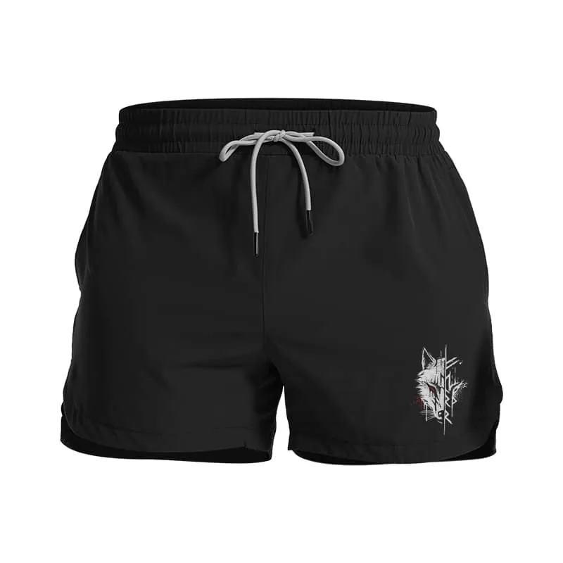 Viking Wolf Graphic Shorts
