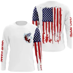 Walleye fishing American flag long sleeve shirt personalized patriotic Shirts for mens, women NQS5483
